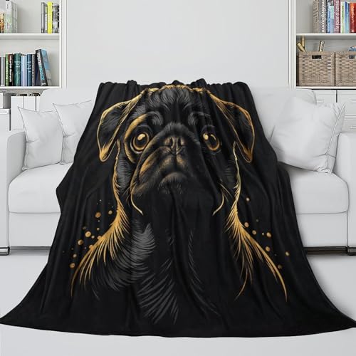 Couverture lit chiens impression 3D en flanelle super douce 150x200cm - 5