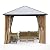 Aoodor 10 x 10 ft. Wooden Finish Coated Aluminum Frame Gazebo with Hardtop Roof, Outdoor Gazebos with Curtains and Nettings, for Patio Backyard Deck and Lawns