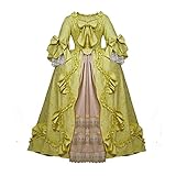 RoleplayCos Court Rococo Baroque Marie Antoinette Ball Dresses 18th Century Victorian Dress Ball Gowns Royal Women Costume, Yellow