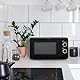 ROYALTY LINE, 20L 700W Mikrowelle Schwarz RLMWO3818-BLK – Effiziente Leistung, 6 Leistungsstufen, Auftaufunktion, 30-Minuten-Timer, kompaktes und ästhetisches Design für moderne Küche, 18/10 Steel