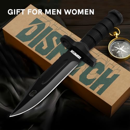 Image of Dispatch Fixed Blade Hunting Knife with Sheath, 12-inch Survival Knives for Men Tactical Bowie Knife with Non-Slip Handle for Bushcraft, Outdoor Camping