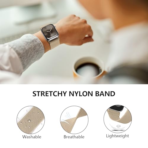 Image of 4 Pack Stretchy Solo Loop Compatible with Apple Watch Bands 38mm 40mm 41mm 42mm 44mm 45mm 46mm 49mm Women Men, Sport Nylon Elastic Straps Wristbands for iWatch Series 11 10 9 8 7 6 5 4 11 Ultra /SE 3 2