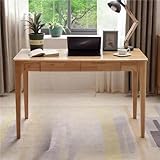ODCVKRT Solid Wood Desk with Drawers, Small Computer Desk for Small Spaces, Gaming Study Home Office Desks for Work, Student PC Desk for Bedroom, Escritorios para Cuartos (Wood Color, 47inch)