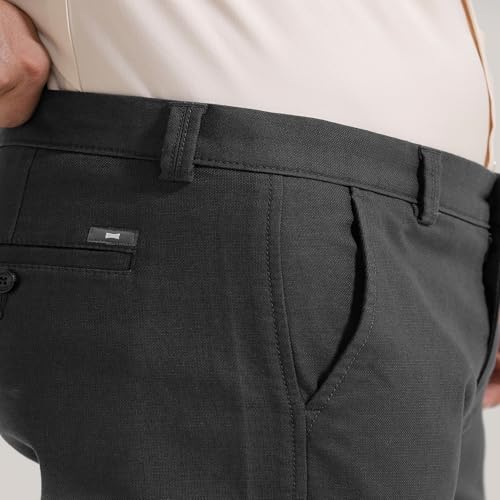 Image of BASICS Premium Cotton Stretch Formal Trousers for Men | Office Pants