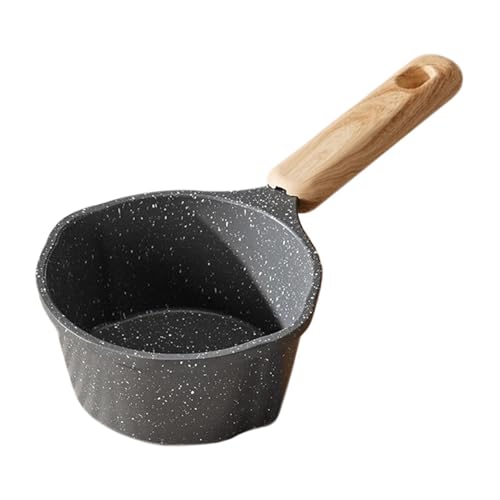 Olla calentadora de leche: cacerola antiadherente de piedra natural de 250 ml, mini calentadores de mantequilla con pico vertedor, caldera de leche pequeña para estufa, calentador de líquido compacto