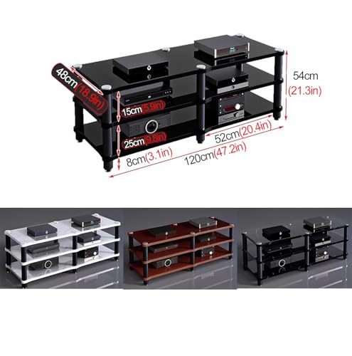 hifi stand hi fi cabinets hifi racks and stands 120cm Long Media Stand Audio/video Component Cabinet, Home Stereo Racks and Stands, Heavy Duty Upright Modern Audio Equipment Rack, Open-Ended Modular U