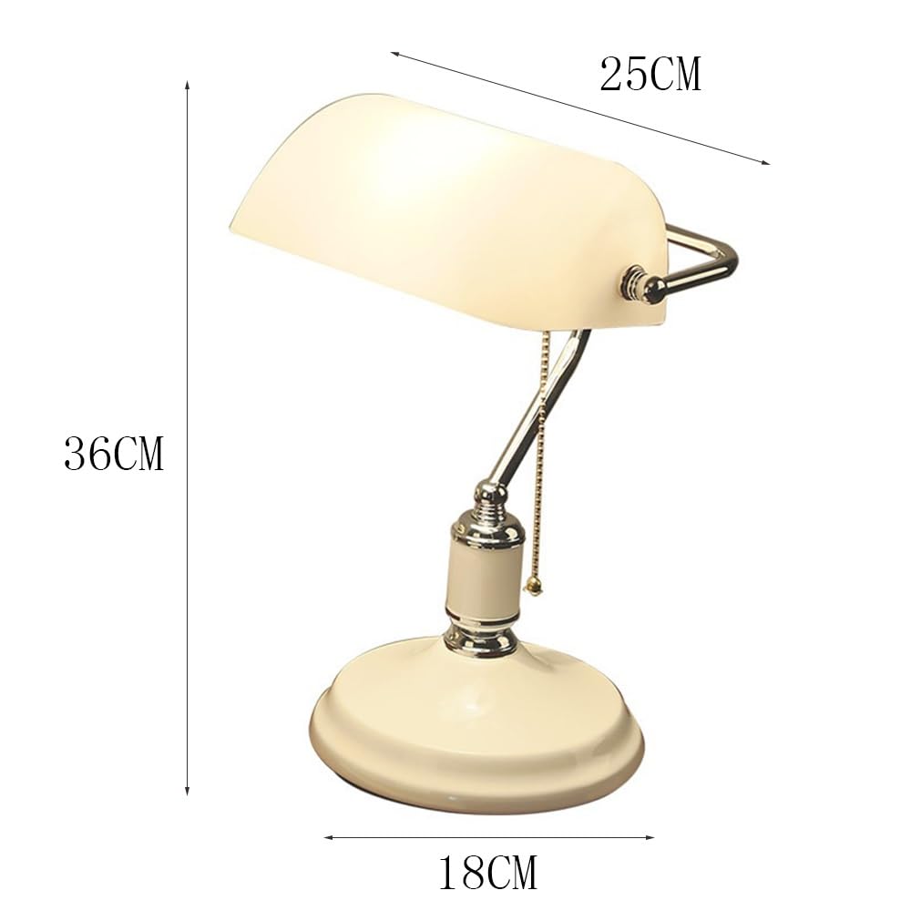 Lampka nocna Lampa stołowa Vintage z przełącznikiem sznurkowym nocna biurkowa Sypialnia Salon Gabinet Szklany klosz