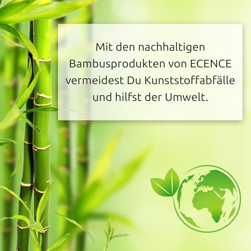 ECENCE Toilettenpapierhalter Holz - selbstklebend ohne Bohren - stilvoller Klopapierhalter - Klorollenhalter für das WC aus Bambus im harmonischen Naturdesign