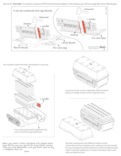 Tonosho Metal Stamp Alignment & Storage Tools (27-Hole - Fits 1/4" Stamps)