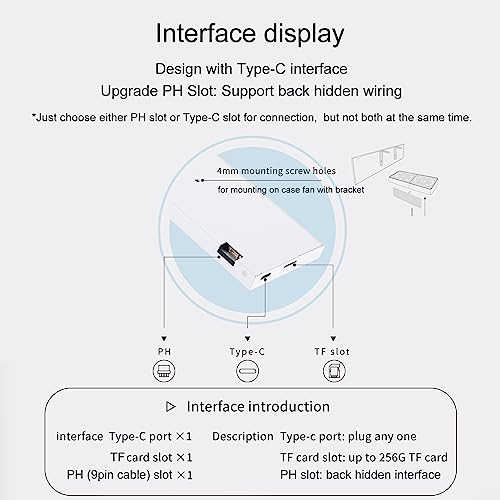WOWNOVA 8.8" Computer Temp Monitor (Dynamic Theme Supported), 1 Click 1 Cable to Get Started Quickly PC Temperature Display Sensor Panel IPS Mini Secondary Screen CPU RAM HDD Data FPS Monitor (White)