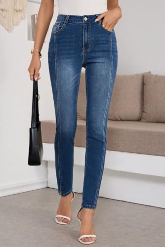 SHEWIN Women's Skinny Jeans Stretchy High Waisted Denim Jeggings Size 4-18 - Image 5