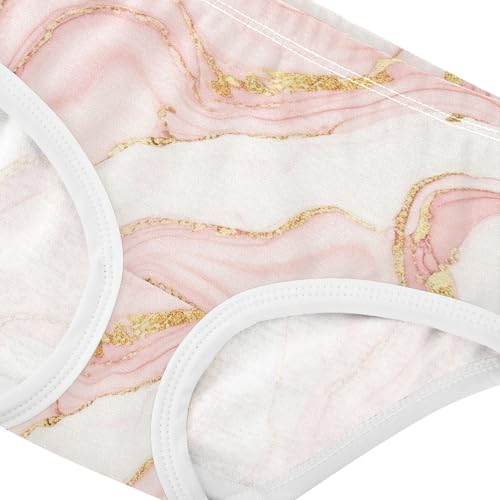 Flower Girls Underwear Toddlers 2t Cotton Cute Panties Girl Pink White Marble Swirls Gold Kids Undies Briefs4