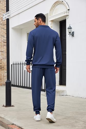 COOFANDY Men's Tracksuit 2 Piece Quarter Zip Sweatsuit Sets Casual Athletic Running Jogging Suits3