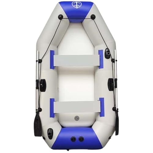 「NexPon」フィッシングボート インフレータブルゴムボート 1-4人乗り オール2本セット ポリ塩化ビニル (PVC) 収納ケース付き 積載重量500kg、釣り、サーフィン、カヌーレース水上レジャー用 (300cm,ヘアライン仕様)