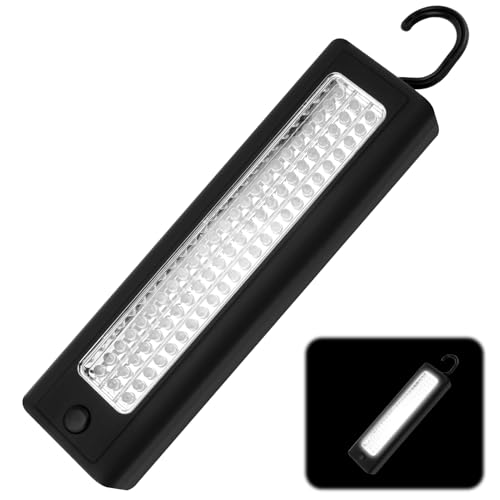 72 LED Ultra Bright Work Light,Magnetic Torch Lamp with Hanging Hook Portable Battery Powered Inspection Lights for Shed Camping,Household,Attic,DIY,Workshop,Fishing Emergency Lighting