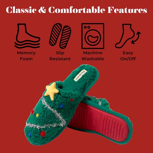 Dearfoams Unisex-Adult Ugly Sweater Closed Toe Scuff Slipper 5