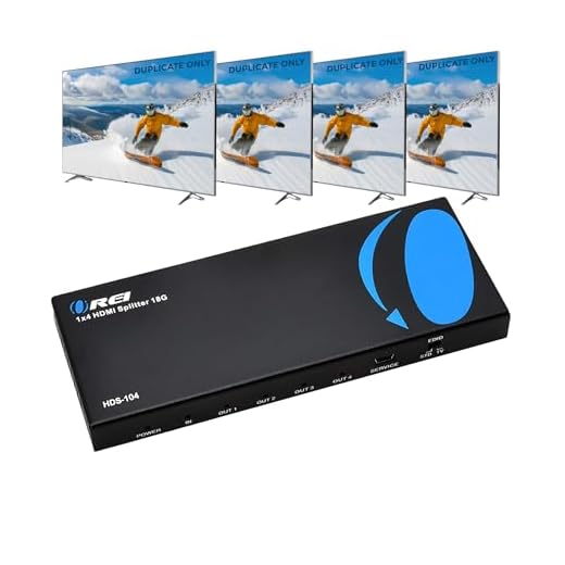 Divisor HDMI 4K 1x4 1 saída 4 da OREI - Ultra HD a 30 Hz 1x4 Ver. 1.4 HDCP, Power HDMI suporta 3D Full HD 1080P para Xbox, PS4 PS3 Fire Stick Blu Ray Apple TV HDTV - Adaptador incluído