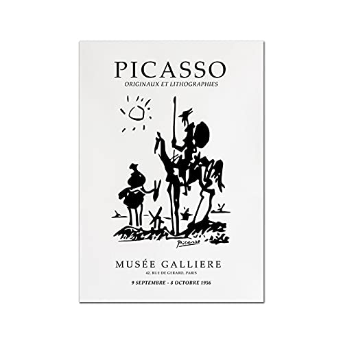 Impression moderne affiche Picasso noir et blanc pour mur vide