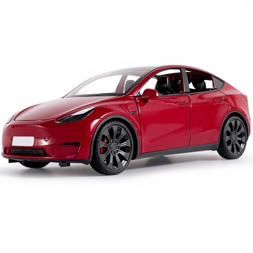 FRJV Toy Cars for Boys Diecast Car 1 24 Scale Y Toy Car,Collectible Die Cast Model Cars,Metal Pull Back Cars with Lights and Sounds,Toy Cars for Boys Age 4-7（Red）