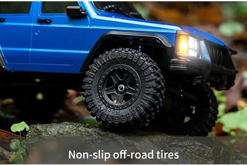 Image of KIZJORYA 1 /18 Four Wheel Drive Remote Control Rock Crawler 8562-C8809 Rc Multi-Terrain Off Road Car 3Speed Motor Esc Servo Light System Battery (Blue)