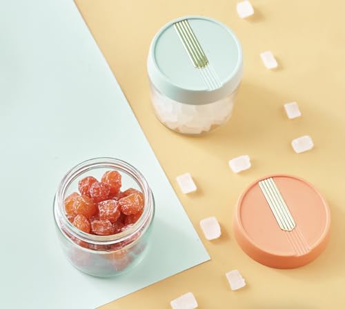 Image of HOMIES Kitchen Airtight Storage Jars Glass Moisture-proof Storage Box Grain Kitchen Storage Containers Canister, 500 ml (1 PC)