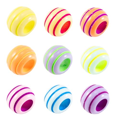 Image of Gxueshan 1000 Pcs Acrylic Rainbow Round Pony Beads - Large Hole Hair & Kandi Beads for Friendship Bracelet Making Kit & Jewelry Making