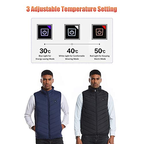 Aquecimento Colete Aquecido Aquecedor Colete Térmico Alimentado por USB Operado em 3 Níveis Temperat