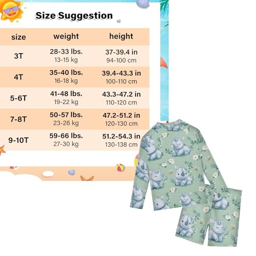 Traje de baño de dos piezas premium para niños con manga larga y protección solar alta 3