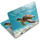SUPERDANT 3 Stück Meeresschildkröte Laptop Haut 38x27cm Kürzbar Entfernbar Pvc Folie Aufkleber Hülle Für 12 13 14 15 15.6 Zoll Notebook Ozean Kunst Schutz Bunt