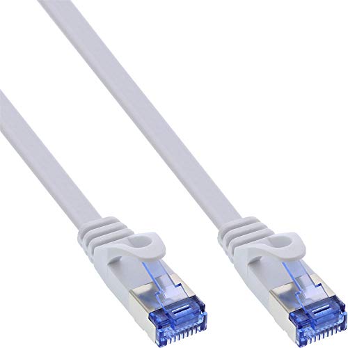 Preisvergleich Produktbild InLine Patchkabel flach, U / FTP, Cat.6A, Weiß, 10m