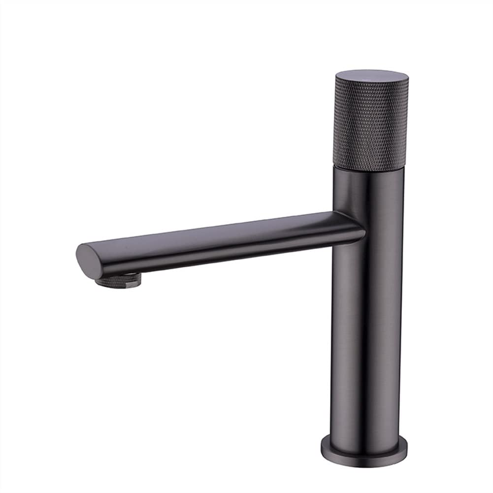 Robinet de lavabo de salle de bain noir mat mitigeur d'évier chaud et froid