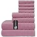 Produktbild Luxuriöses Handtuch-Set aus 100 % luxuriöser, ägyptischer Baumwolle, 8 Stück, 550 g/m², in extra großen Größen erhältlich, baumwolle, rose, 8 Pieces Set