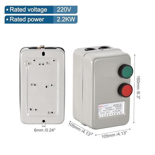 MECCANIXITY Magnetic Electric Motor Starter, 220V 2.2KW 3HP, 2 Phase miniatura 2
