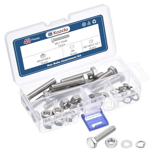 Kozelo trousse boulons écrous rondelles M8-1.25x40 acier 304