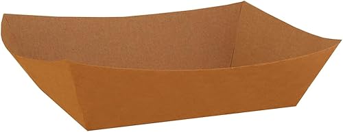 SNL - 2 libras - Paquete de 250 bandejas desechables de papel kraft ecológico, reciclables, duraderas, fabricadas en Estados Unidos, ideales para