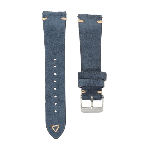 Correa de reloj de cuero azul de vaca banda de repuesto ajustable