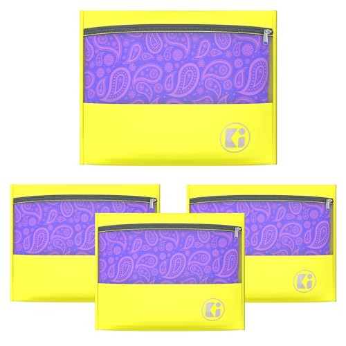 Image of Kuber Industries (Pack of 4) Waterproof Clothes Organizer | Parachute Travel Storage Bag | Saree & Dress Organizer For Wardrobe | Yellow