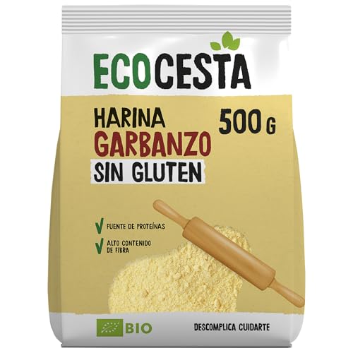 Ecocesta - Harina Ecológica de Garbanzos - 500 g - Contribuye a Mejorar el Tránsito Intestinal - Aporta una Dosis Extra de Energía - Indicada para Elaborar Galletas o Pan