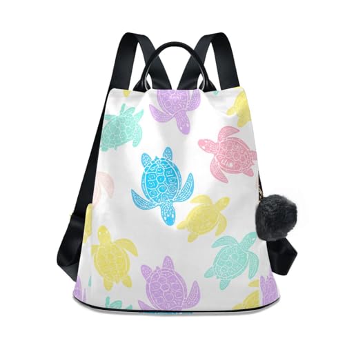 Sac à dos élégant motif tortues de mer pastel, la maroquinerie textile haut de gamme