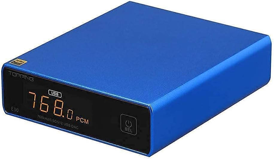 Creative Product TOPPING E30 Hi-Res DAC AK4493 32Bit/768kHz DSD512 HiFi XMOS XU208 Stereo Digital Audio Decoder (Blue) Black Friday - 50% OFF TOPPING E30 Hi-Res DAC AK4493 32Bit/768kHz DSD512 HiFi XMOS XU208 Stereo Digital Audio Decoder (Blue)