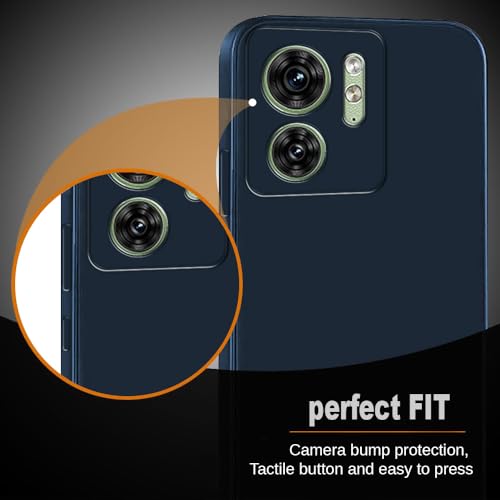 Image of Back Cover for Motorola Moto Edge 40 5G | Full Camera Protection | Premium Liquid Silicon Case | Flexible Bumper Case for Motorola Moto Edge 40 5G (Dark Blue)