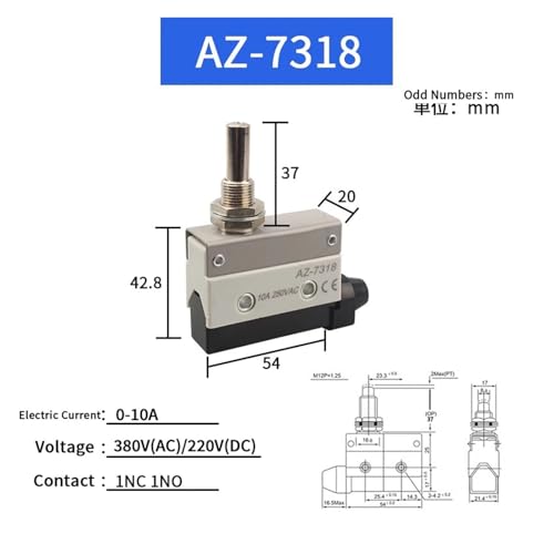 Interrupteur fin de course AZ-7121 pour stopper les surcourses de moteurs électriques