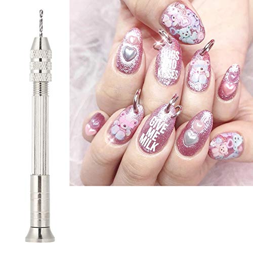 Piercing Ongles Nail Art, Outil Manuel de Perforation pour Nail art,Nail DIY Punch Manucure Accessory
