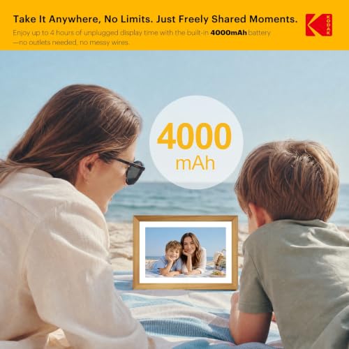 KODAK 10.1" WiFi Digital Picture Frame, Rechargeable Battery, Solid Wood - image 3