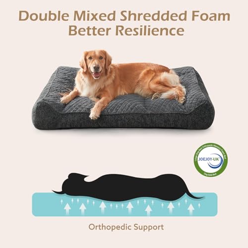 JOEJOY XL Orthopedic Dog Beds Large, Extra Thick Supportive Dog Sofa Pet Bed, Extra Large Dog Bed with Non-slip Bottom&Removable Cover,107x76x24CM - Image 3