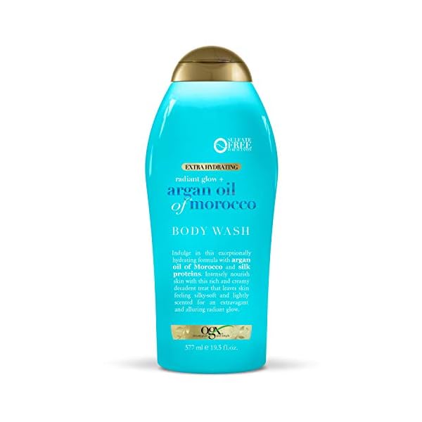 OGX-Radiant-Glow-Argan-Oil-of-Morocco-Extra-Hydrating-Body-Wash-for-Dry-Skin-Moisturizing-Gel-Body-Cleanser-for-Silky-Soft-Skin-Paraben-Free-Sulfate-Free-Surfactants-195-fl-oz OGX Radiant Glow + Argan Oil of Morocco Extra Hydrating Body Wash for Dry Skin, Moisturizing Gel Body Cleanser for Silky Soft Skin, Paraben-Free, Sulfate-Free Surfactants, 19.5 fl oz