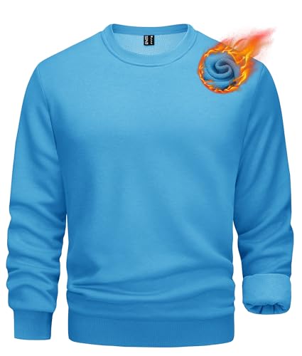 TACVASEN Men's Long Sleeve Crewneck Sweatshirt Winter and Fall Casual Warm Sweatshirt Fleece Lined Pullover