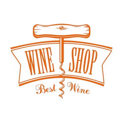 Abridor de botellas de la mejor tienda de vinos para bebidas de cocina Calcomanías de grabado 51x69.4cm Incluye kit de película de transferencia Naranja