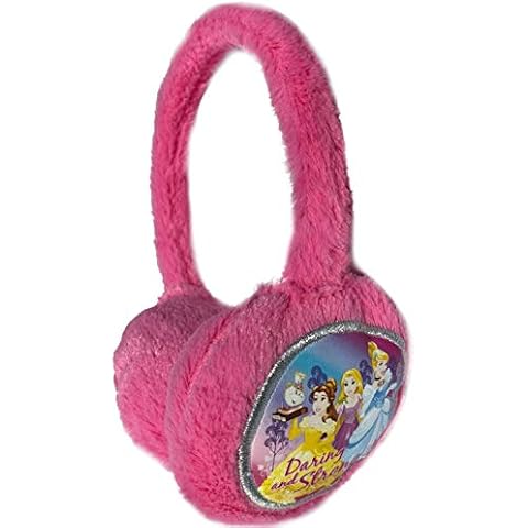 Coole-Fun-T-Shirts Girls Earmuffs Princess Earmuffs Warm and Soft Pink for Ice Skating, School and Kita Princesses - Pink - Small Cover