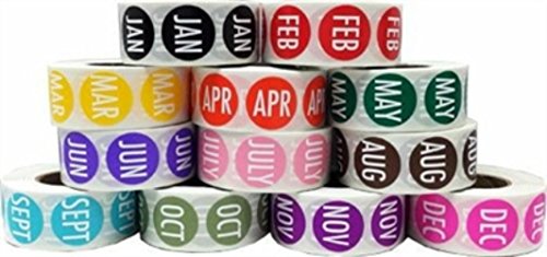 12 Months of The Year Labels Bulk Pack 3 4 Inch 500 Labels Per Month Color 6,000 Total Stickers